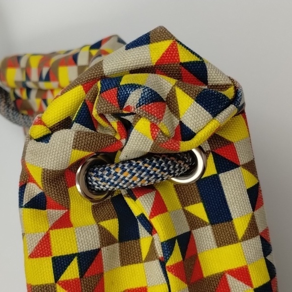 KAVU Keepsake Shoulder Rope Bag Multicolor Triangle Geometric Print - Picture 11 of 16